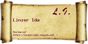 Linzer Ida névjegykártya